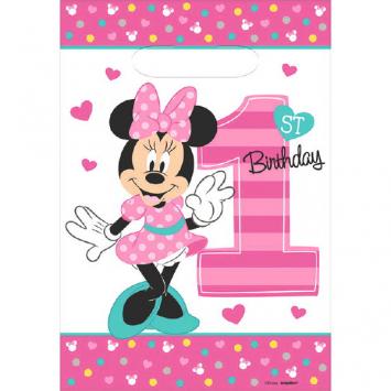 Disney Minnie's Fun To Be One Folded Loot Bags (16 in a package)
